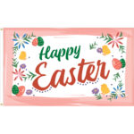 Happy Easter Flag Outdoor Knitted Polyester - Various Sizes