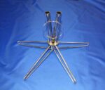 Double Star Style Chrome Floor Base for use with 8' x 1" diameter Aluminum Flagpoles