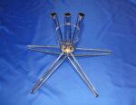 Triple Star Style Chrome Floor Base for use with three 8' x 1" diameter Aluminum Flagpoles