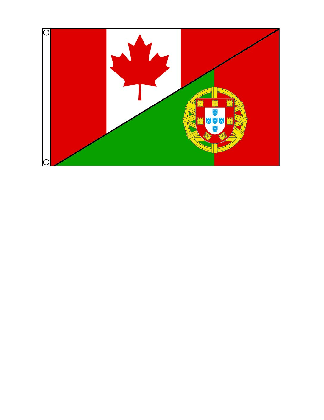 3'x5' Canada/Portugal Friendship flag